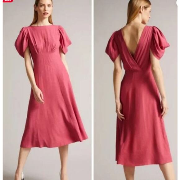 Ted Baker Rose Midi Dress with Tulip Sleeves - Picture 13 of 16